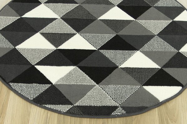 Balta Kulatý koberec LUNA 503430/56911 šedý trojúhelníky Rozměr: průměr 70 cm