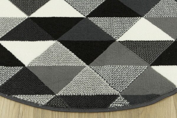 Balta Kulatý koberec LUNA 503430/56911 šedý trojúhelníky Rozměr: průměr 70 cm