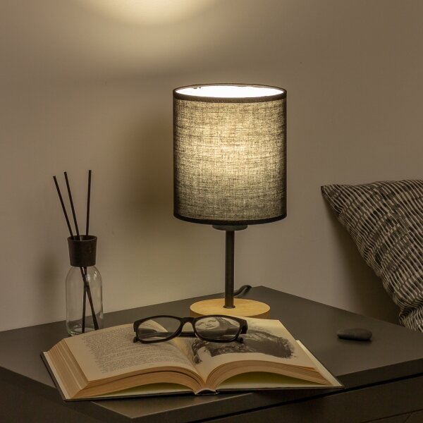 Brilagi - Stolní lampa NUBILA WOOD 1xE27/25W/230V dub/černá