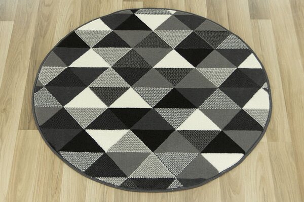 Balta Kulatý koberec LUNA 503430/56911 šedý trojúhelníky Rozměr: průměr 70 cm