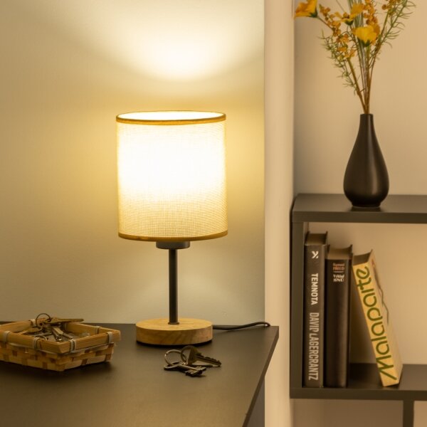 Brilagi - Stolní lampa NUBILA WOOD 1xE27/25W/230V dub/světle hnědá