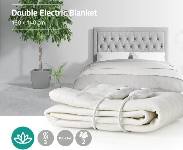 Nedis PEBL110CWT2 - Elektrická vyhřívací deka pro dvě osoby 120W/230V 160x140 cm