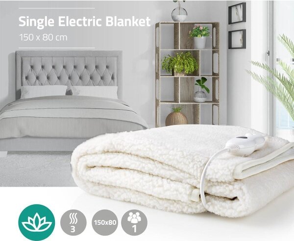 Nedis PEBL120CWT1 - Elektrická vyhřívací deka 60W/230V 150x80 cm vlna