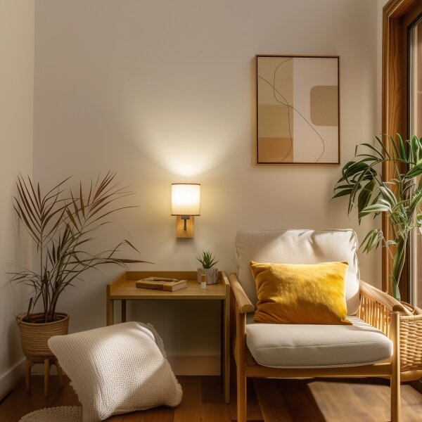 Brilagi - Nástěnná lampa NUBILA WOOD 1xE27/25W/230V dub/hnědá