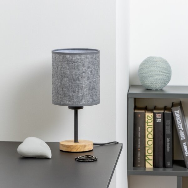 Brilagi - Stolní lampa NUBILA WOOD 1xE27/25W/230V dub/šedá