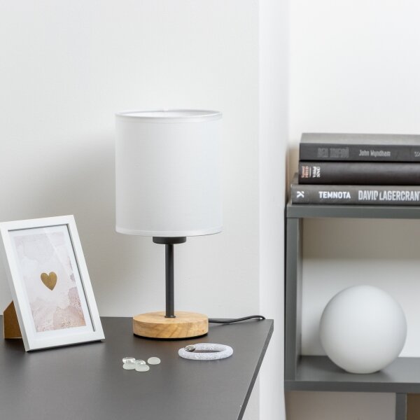 Brilagi - Stolní lampa NUBILA WOOD 1xE27/25W/230V dub/bílá