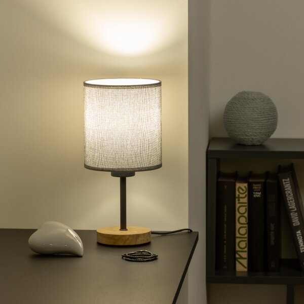 Brilagi - Stolní lampa NUBILA WOOD 1xE27/25W/230V dub/šedá