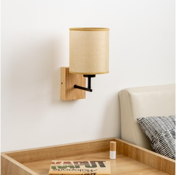 Brilagi - Nástěnná lampa NUBILA WOOD 1xE27/25W/230V dub/světle hnědá