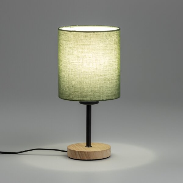 Brilagi - Stolní lampa NUBILA WOOD 1xE27/25W/230V dub/zelená