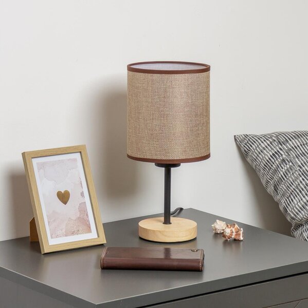 Brilagi - Stolní lampa NUBILA WOOD 1xE27/25W/230V dub/hnědá