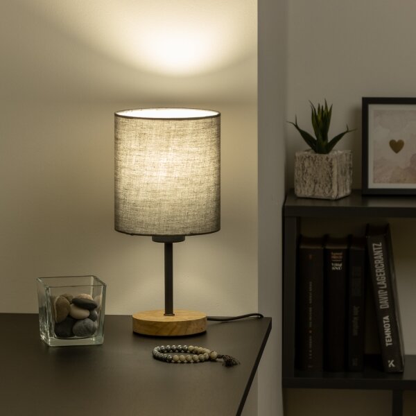 Brilagi - Stolní lampa NUBILA WOOD 1xE27/25W/230V dub/antracit
