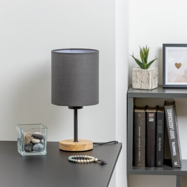 Brilagi - Stolní lampa NUBILA WOOD 1xE27/25W/230V dub/antracit
