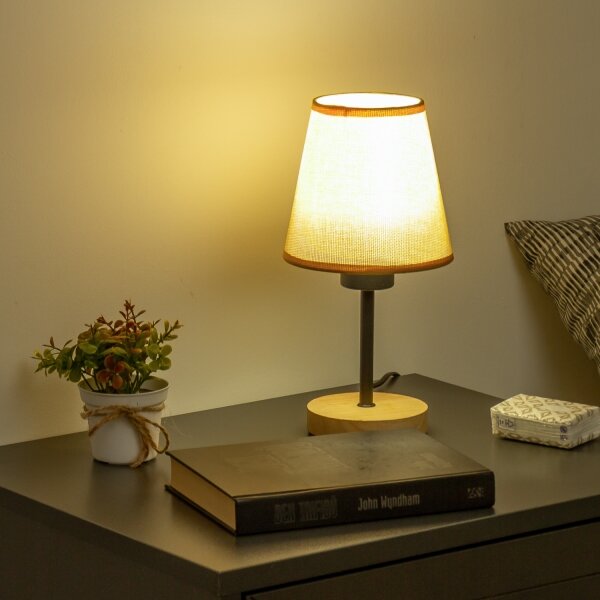 Brilagi - Stolní lampa NUBILA WOOD 1xE27/25W/230V dub/světle hnědá