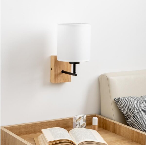 Brilagi - Nástěnná lampa NUBILA WOOD 1xE27/25W/230V dub/bílá