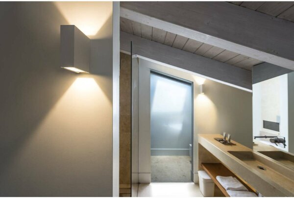BIG WHITE SLV QUAD 2 XL, nástěnné svítidlo, LED, 3000K, IP44, hranaté, up/down, bílé, 3,2 W 232441