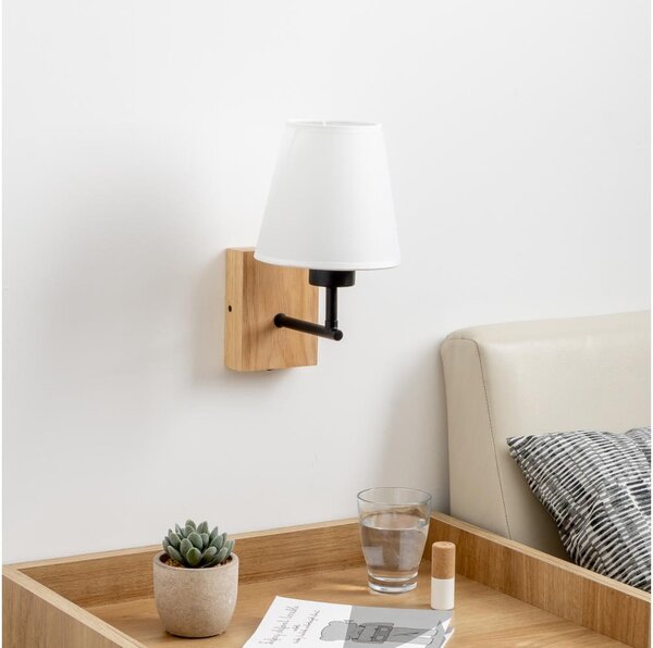 Brilagi - Nástěnná lampa NUBILA WOOD 1xE27/25W/230V dub/bílá