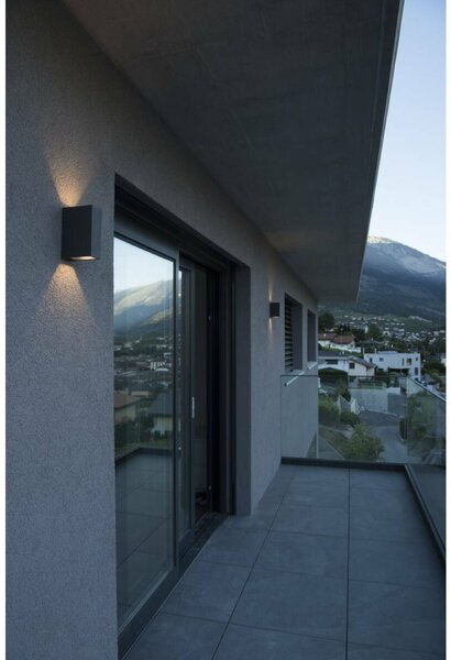 BIG WHITE SLV QUAD 2 XL, nástěnné svítidlo, LED, 3000K, IP44, hranaté, up/down, antracit, 3,2 W 232445