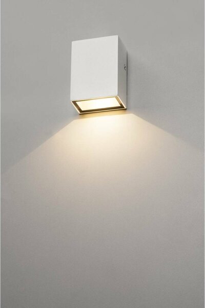 BIG WHITE SLV QUAD 1, nástěnné svítidlo, LED, 3000K, IP44, hranaté, bílé, 4,6 232461