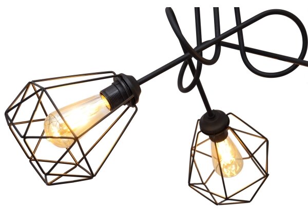 Přisazený lustr KARO 3xE27/15W/230V černá