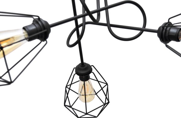 Přisazený lustr KARO 3xE27/15W/230V černá
