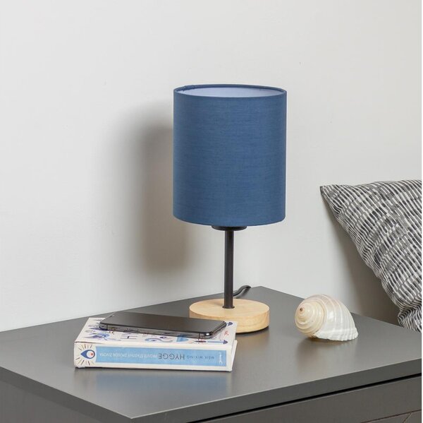 Brilagi - Stolní lampa NUBILA WOOD 1xE27/25W/230V dub/tmavě modrá