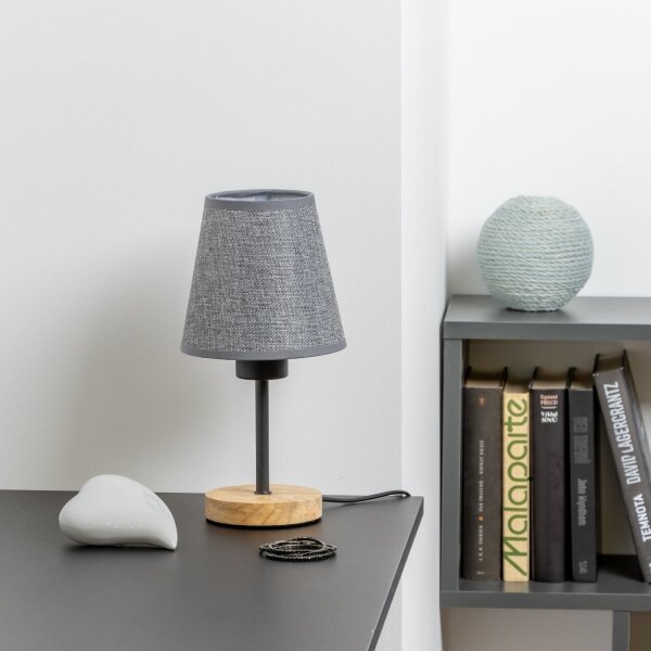 Brilagi - Stolní lampa NUBILA WOOD 1xE27/25W/230V dub/šedá