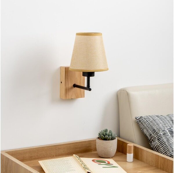Brilagi - Nástěnná lampa NUBILA WOOD 1xE27/25W/230V dub/světle hnědá
