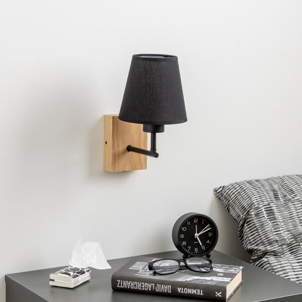 Brilagi - Nástěnná lampa NUBILA WOOD 1xE27/25W/230V dub/černá