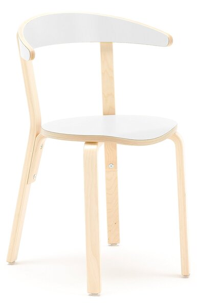 AJ Produkty Dřevěná židle LINUS, výška sedáku 450 mm, lamino, bílá
