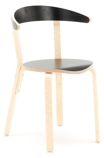 AJ Produkty Dřevěná židle LINUS, výška sedáku 450 mm, lamino, černá