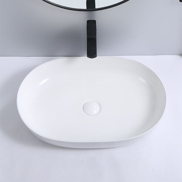 Erga Paola, umyvadlo na desku 800x400x135 mm, bílá lesklá, ERG-V03-9487E-WH