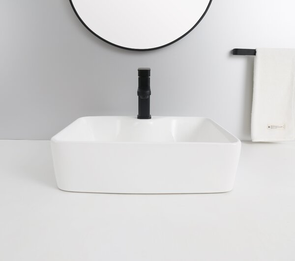 Erga Joyce, umyvadlo na desku 480x370x130 mm, bílá lesklá, ERG-V03-9105-WH