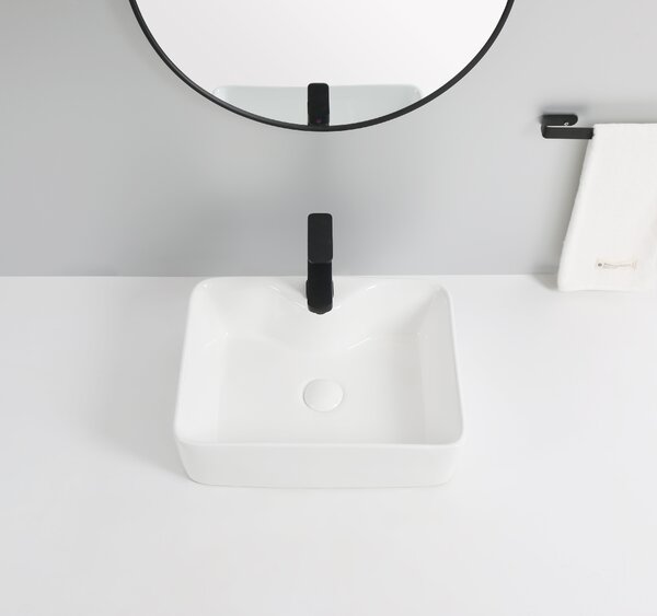Erga Joyce, umyvadlo na desku 480x370x130 mm, bílá lesklá, ERG-V03-9105-WH