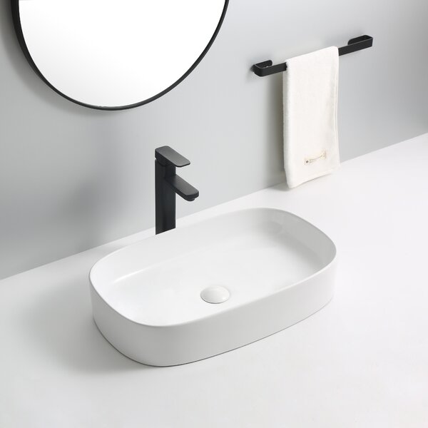 Erga Luella, umyvadlo na desku 610x375x120 mm, bílá lesklá, ERG-V03-9612-WH
