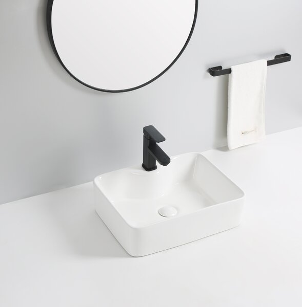 Erga Joyce, umyvadlo na desku 480x370x130 mm, bílá lesklá, ERG-V03-9105-WH