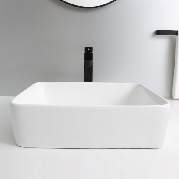 Erga Belle, umyvadlo na desku 480x370x130 mm, bílá lesklá, ERG-V03-YT-038-WH