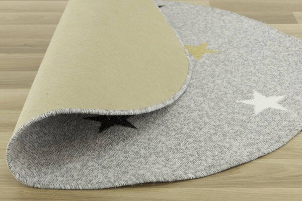 Makro Abra Kulatý koberec Stars Mix Hvězdy světle šedý Rozměr: průměr 80 cm