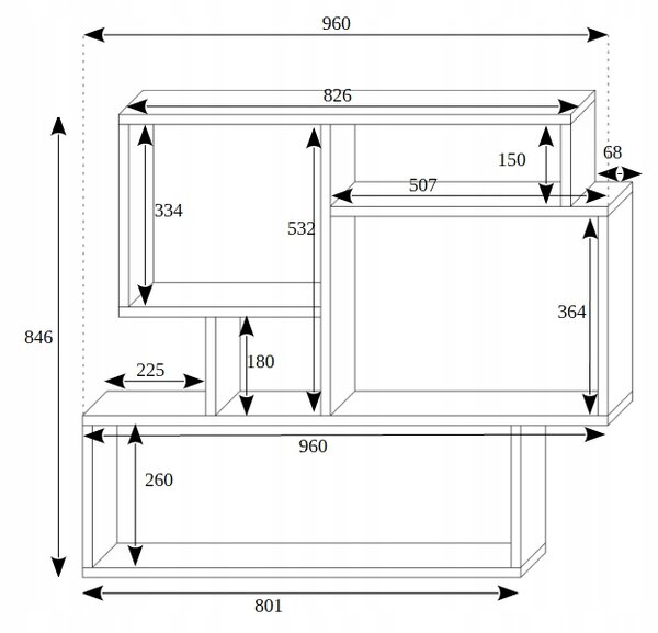 Weißes Router-Regal Aus Holz – 39x24x26 Cm, Für Router, Modem, Projektor – Ordnung Für Home Office & Wohnzimmer