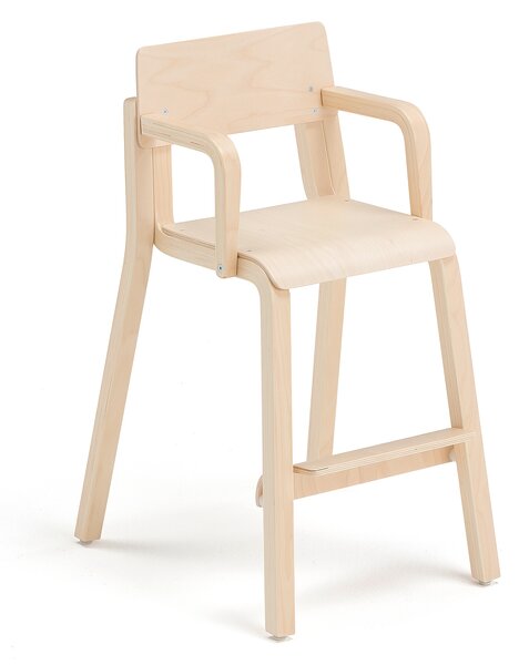 AJ Produkty Vysoká dětská židle DANTE, s područkami, výška 500 mm, bříza