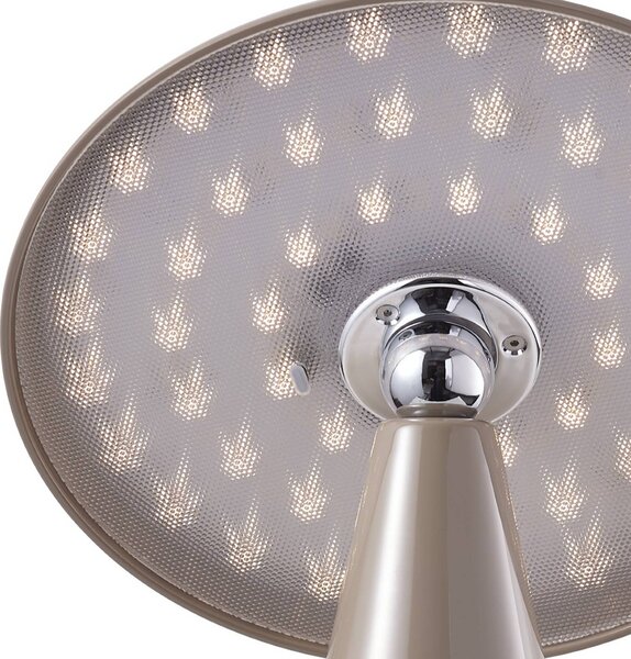 Beacon Lighting LED stolní lampa s dobíjecím akumulátorem, Kinoko, hnědá, 27 cm,, stmívatelný, Hnědá / rez, Obývací pokoj / jídelna, Plast, Moderní