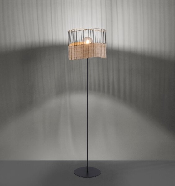 Leuchten Direkt 11151-79 - Stojací lampa REED 1xE27/60W/230V