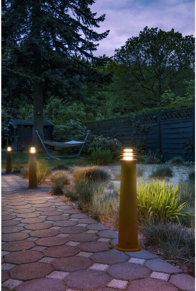 BIG WHITE SLV RUSTY 70, venkovní stojací lampa, TC-DSE, IP55, kulatá, rezavé železo, pr./V 19/70 cm, max. 11 W 229021