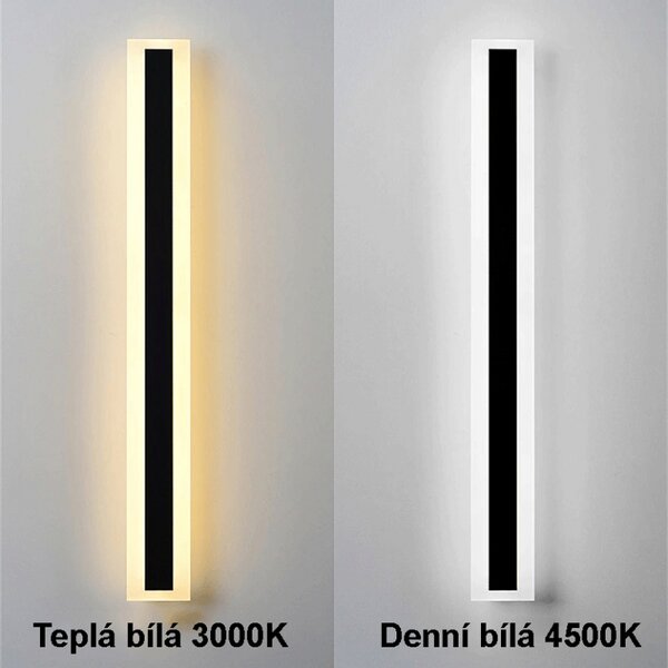 LEDSVITI OT-HWQD-9-60/8cm/wide/4500K Černé LED moderní nástěnné svítidlo strip 19W P 60cm/8cm IP65 4500K