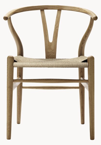 Dřevěná židle's ručně tkaným sedákem CH24 Wishbone Chair