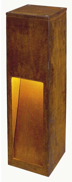BIG WHITE SLV RUSTY SLOT 50, venkovní stojací lampa, TC-DSE, IP44, rezavé železo, D/Š/V 12/12/50 cm, max. 11 W 229410