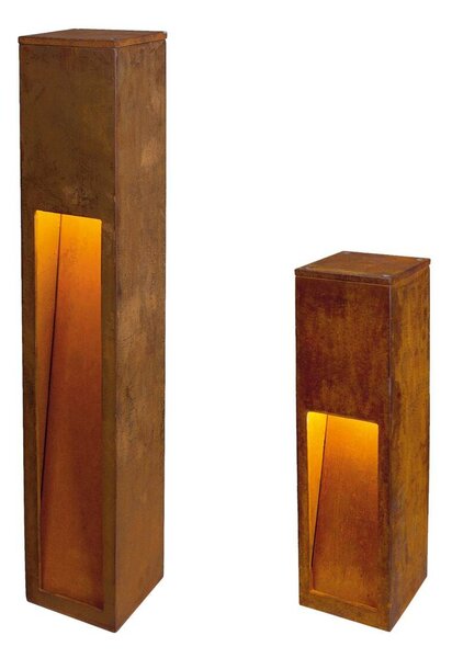 BIG WHITE SLV RUSTY SLOT 50, venkovní stojací lampa, TC-DSE, IP44, rezavé železo, D/Š/V 12/12/50 cm, max. 11 W 229410