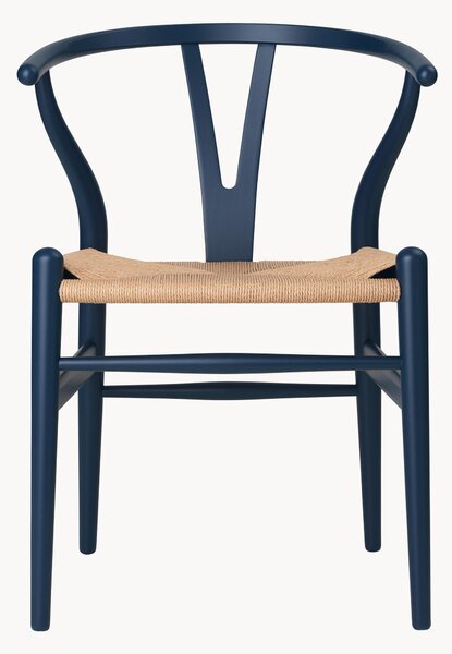 Dřevěná židle's ručně tkaným sedákem CH24 Wishbone Chair