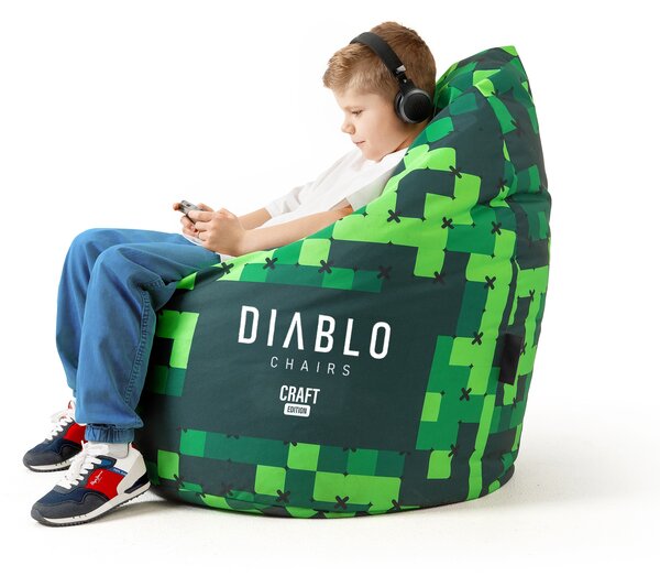 Dětský sedací vak zelený: Diablo Chairs Craft Edition