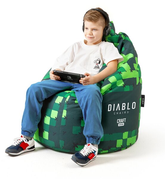 Dětský sedací vak zelený: Diablo Chairs Craft Edition