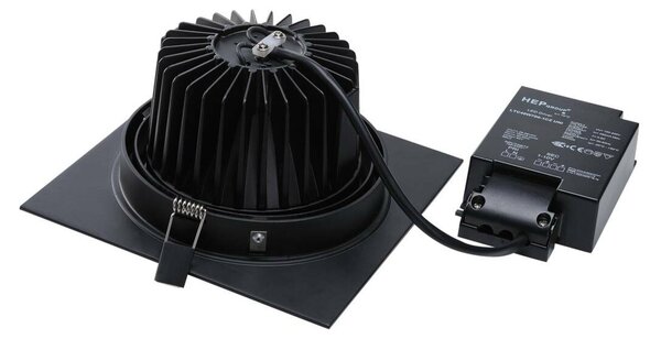 BIG WHITE SLV SADA NEW TRIA 1, vestavné svítidlo, jedna žárovka, LED, 2700K, hranaté, černé, 30°, 29 W